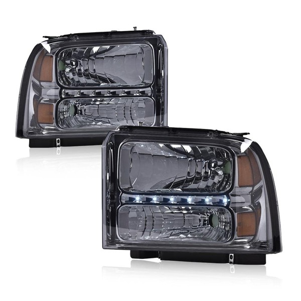 ANDPLAY LED DRL Headlights Assembly, Compatible with 2005 2006 2007