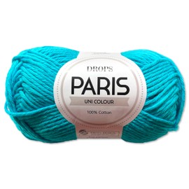 Frida's Wollhaus Drops 50 g Paris Cotton Summer Yarn Baby Yarn Knitting Crochet 54 Colours (Plain Colour 10 Turquoise)