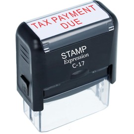 stampexpression - Tax Payment Due Office Self Inking Rubber Stamp - Red Ink (A-50031)