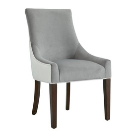 Comfort Pointe Jolie Smoke Gray and White Fabric Upholstered Dining Chair