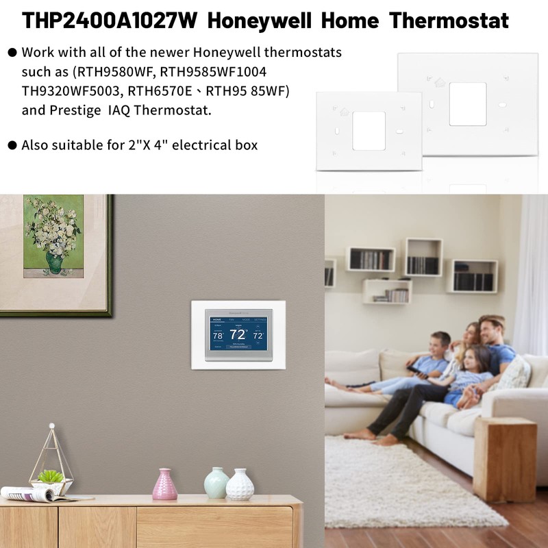 Thermostat Wall Plate Compatible with THP2400A1027W Honeywell Home Thermostat Coverplate