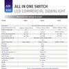 Bright Source All in One LED Commercial Downlight, 10w/15w Switchable