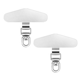 Ksriylm Sliver Universal Tether Tab for Phone x2, Cell Phone Lanyard Patches, Metal Phone Strap Replacement Part for All Full Phone Cases