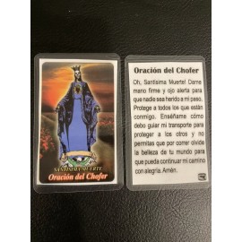 Santa Muerte - Oracion  Del Chofer- Drivers  Holy Death -Prayer Card - Laminated
