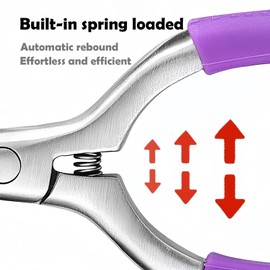 Cmetta Precision Cuticle Nippers Trimmer with Silicone Handles, Spring-Loaded Stainless steel Nail Clippers for Manicure Pedicure, Refined Edge Cuticle Remover Cutter Pusher Kit Tools (Purple-1 PACK)