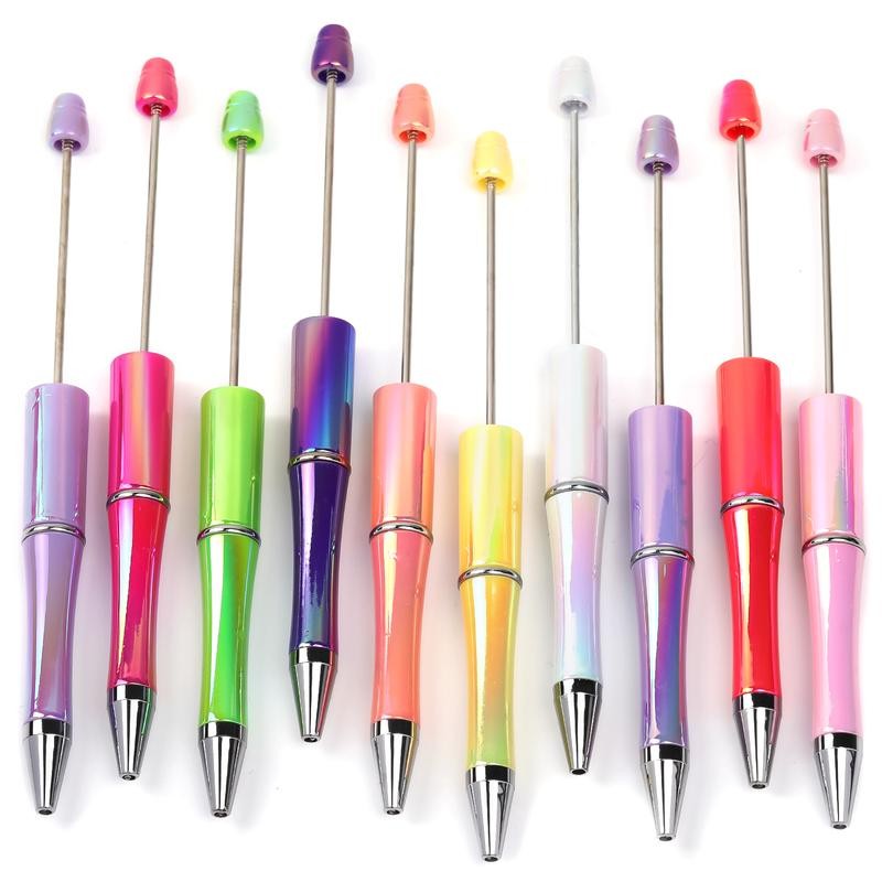 【P159】10pcs Opal Print Plastic Beadable Pen Bead Pens Ballpoint:_#5 Pink