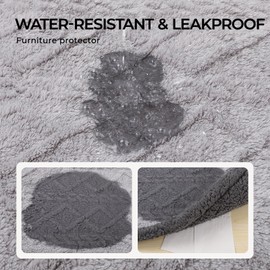 Waterproof Pet Blanket, Liquid Pee Proof Dog Blanket for Sofa Bed Couch, Reversible Sherpa Fleece Furniture Protector Cover for Small Medium Large Dogs Cats,Light Grey Small（40" x 28"）