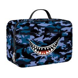 Clastyle Camouflage Shark Insulated Lunch Bag for Kids Boy, Sea Monsters Portable Large Thermal Cooler Lunch Box Bag for School