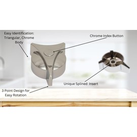 T & T Hardware Replacement Handle Compatible with Symmons T-31 Handle for Temptrol Faucet, 3 Point Design, Chrome, Metal