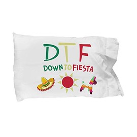 Hogue WS LLC DTF Down to Fiesta Pillow Case - White, Standard Size (Brooklyn Nine-Nine Meme)