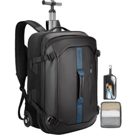 RoyalAnt Travel Rolling Backpack Carry-On Set with 2 Storage Bags, 50L Wheeled Laptop Backpack with Wheels, Water-Resistant Luggage for Commute, Work, Travel, Camping & Fitness