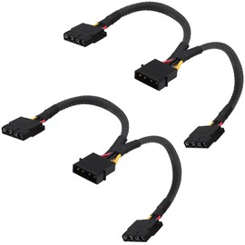 YARCHONN Molex 4 Pin Power Supply Y Splitter Extension Cable D Type Molex LP4 IDE 4 Pin 1 Male Plug to 2 Female Adapter Connector Power Cable for Hard Disks PC Cooling Fans -20cm /2pcs