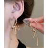 XIANQI 24K Gold Knot Falling Earrings for Women, S925 Sterling