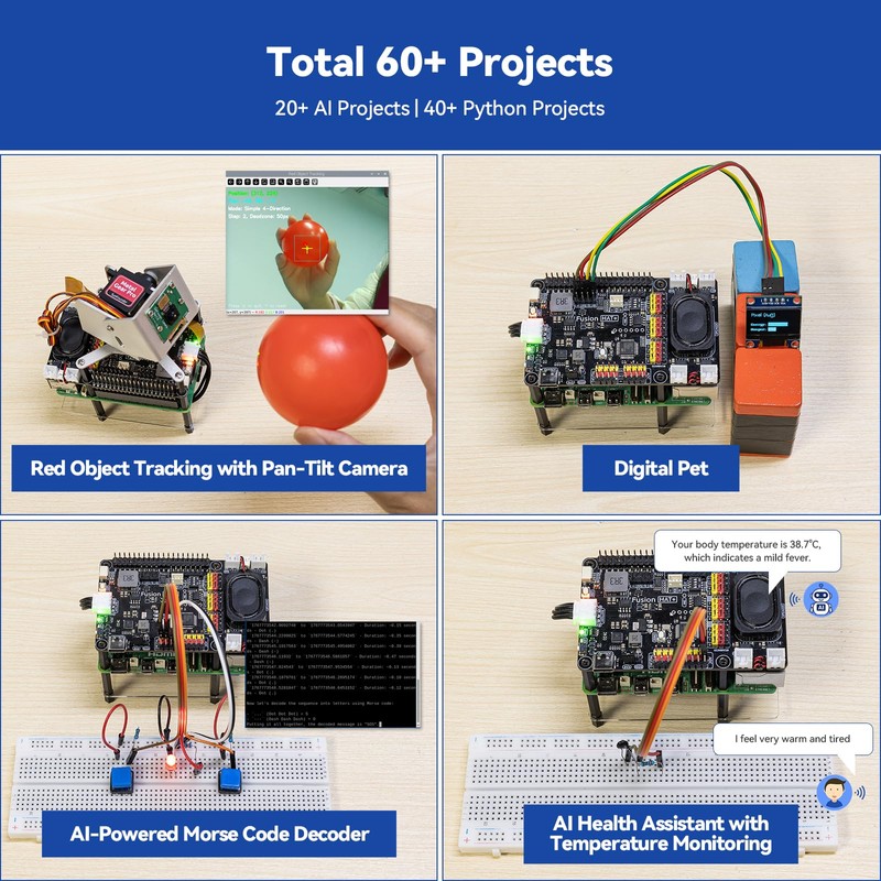 SunFounder AI Fusion Lab Kit for Raspberry Pi 5/4/3B+/Zero 2w,
