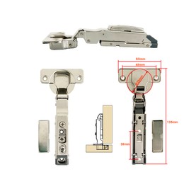 GEFONG 95 Degree Corner Stop Soft Close Universal Hinges 35 mm with Shock Absorber Damping Mute Hinge for Wardrobe Wardrobe Door Kitchen Cabinet Door Pack of 2