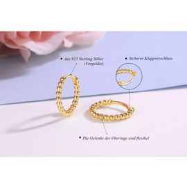 Hoop Earrings Silver 925 Earrings Rose Gold Silver Black Gold Earrings Set Small Hoop Earrings Helix for Women Men Girls (8 mm/10 mm/12 mm), Metal Alloy Steel