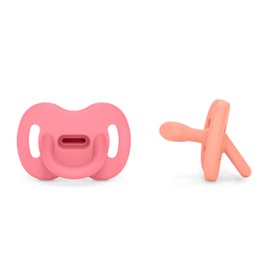 Suavinex, Schnuller aus Silikon 2er-Pack, für Babys 0-6 Monate, Schnuller mit physiologischem Sauger Sx Pro, Symmetrisch, Superweich und Flexibel, Einschlafschnuller, Colour Essence, Rosa