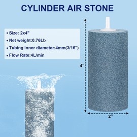 Simple Deluxe Large Air Stone Cylinder for Fish & Plant in Aquarium and Hydroponics Air Pump, 10 Pack