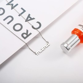 Glimmerst Mama Necklace for Mother 18K Gold Plated Stainless Steel Dainty Mama Letters Choker Necklace Mother's Pendant Necklaces for Women