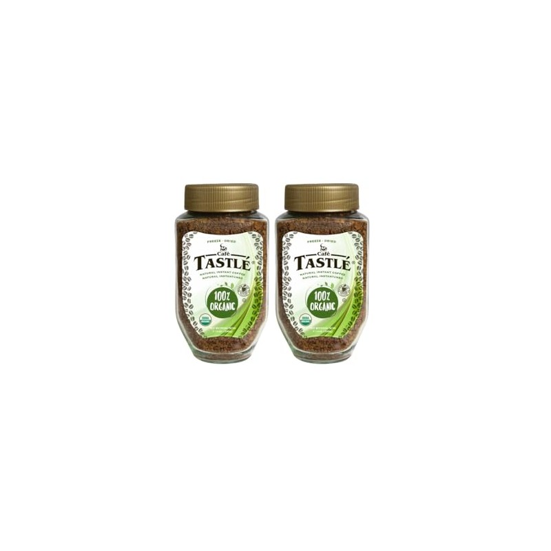 Cafe Tastlé 100% Organic Instant Coffee, 2 jars of 7.14