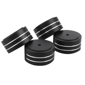 8Pcs 40X20mm Aluminum HiFi AMP Speaker Isolation Stand Turntable Feet Pad (Black)