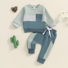 Toddler Baby Boy Tracksuit Clothes Contrast Color Long Sleeve Sweatshirt