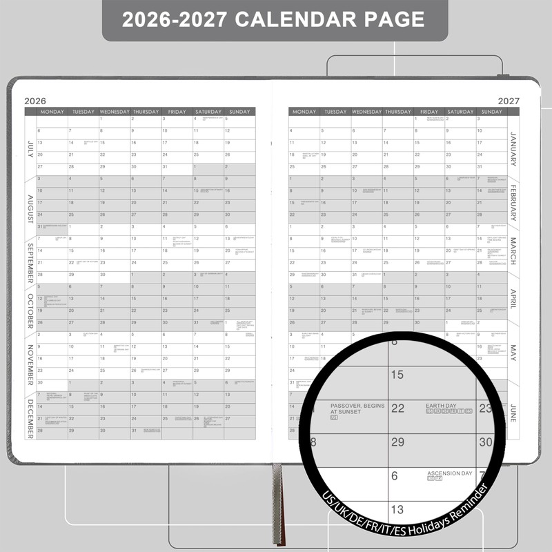 2026-2027 Diary - A5 Diary 2026-2027, Day Per Page from