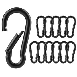 Gopal 12pack Small Carabiner Clip: 1.97inch Mini Black Carabiners - Spring Snap Hook - Keychain Caribeener Clips for Keys Outdoor Sports Backpacking Fishing Hiking Travel Camping, M5