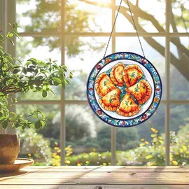Pierogi Ornaments Acrylic Window Hanging - Gifts for Pierogi Lovers, Pierogi Gifts for Women Men - Pierogi Decor - Pierogi Christmas Decorations