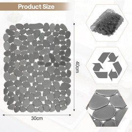 Pack of 2 Sink Mat, 40 x 30 cm Sink Liner, Sink Protector Mat, Sink Protection Mat, Pebble Shaped Sink Protection, Drying Mat, Multifunctional for Kitchen Sink Floor