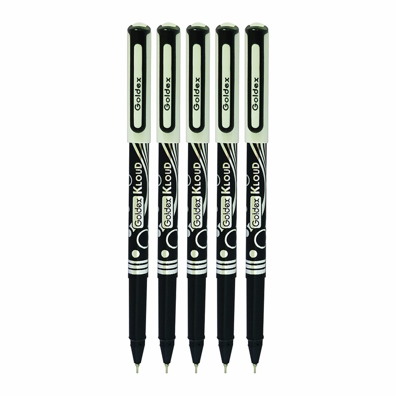 Goldex Kloud BLACK Ball Pen 5 x 0.7mm Tip Ballpoint