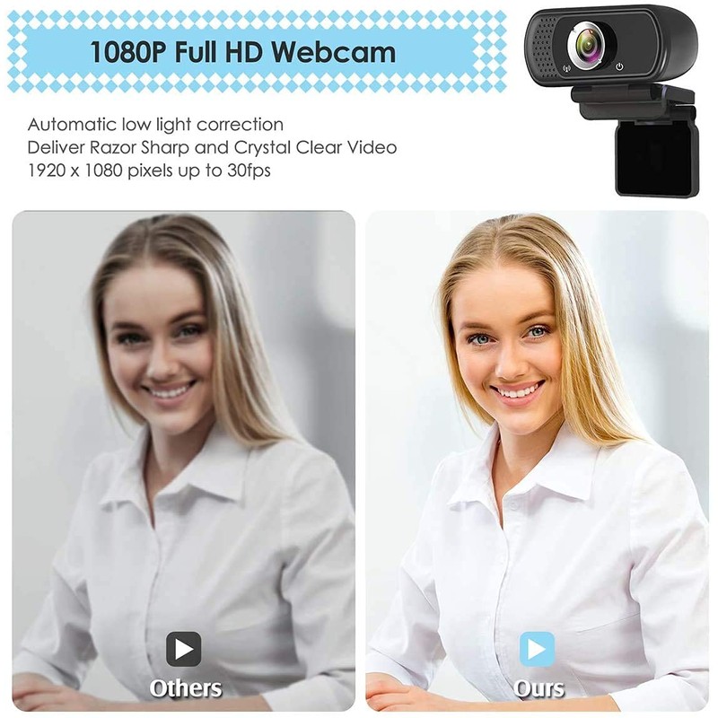 Webcam HD JFMShop 1080p Web Camera, USB PC Computer Webcam