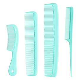 MARS WELLNESS Mars Wellness 4 Piece Professional Comb Set Green - USA MADE - Fine Pro Tail, Dresser Hair Comb Styling Comb - Premium Grade for Men and Women - Parting Teasing and Styling