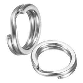 TIXIPEM Split Rings Fishing [60PCS] - Stainless Steel Flattened Terminal Tackle Connector Lure Snap Split Ring Use for Freshwater Saltwater Loop - [1# 11kg] Tackle Hook Line Connector