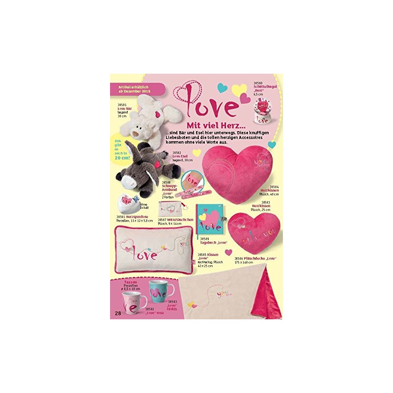 'Nici 38594 Love Plush Flat Pencil Case, 19.5 cm x