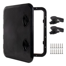Xztrdi Marine Deck Access Hatch 18.1"×20" White/Black Rectangle Boat Hatch & Lid,Boat Deck Hatch Lids (Black)