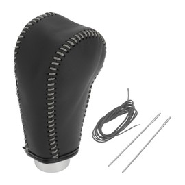 HEROFFIX 1 Pc Gear Shift Knob Cover for Honda CR-V 2015-2016 Stick Shifting Handle Protector Black Grey Faux Leather