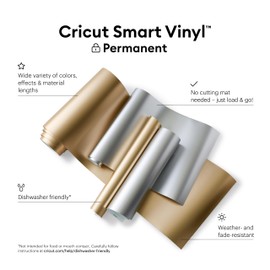 Cricut Smart Permanent Vinyl, Matte Metallic (Silver) | 3-Pack of 3ft Rolls (13"x36") - Matless Cutting up to 12ft - Compatible with Maker & Explore Machines
