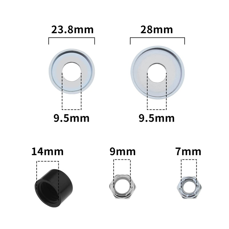 EMSea 2 Sets Universal Skateboard/Skate Truck Rebuild Kit Includes Top/Bottom
