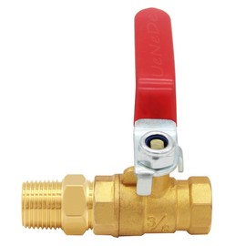 Uenede 2PCS Brass 3/8 Inch NPT Ball Valve and Nipple, 3/8" NPT Female Thread Shut-off Valve with 3/8" NPT Male Equal Diameter Coupler Pipe Threaded Fittings for Water/Oil/Gas