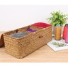 Moosky Wicker Shelf Baskets with Lid,Rectangular Seagrass Woven Storage Baskets