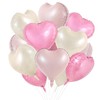 TONIFUL 15Pcs 18 Inch Heart Balloons Pastel Pink Cream White