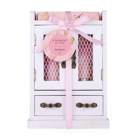 Accentra - Set regalo da donna A Moment for you – Beauty Set con bagno in schiuma, lozione per il corpo e sali da bagno in armadio decorativo in legno – Set benessere per donne e ragazze per