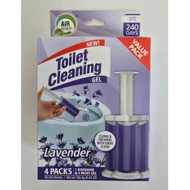 Air Fusion Toilet Cleaning Gel 1.6 oz (4-Pack) – Lavander Fresh Scent – Long-Lasting, Easy-Apply Toilet Bowl Cleaner – Removes Stains & Odors