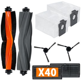 BBT BAMBOOST X40 Replacement Parts Fit for Dreame X40 Ultra, X40 Pro, S30 Pro Ultra Robot Vacuum, Brushes, Main Brush, Roller Brush, Filters, Mop Pads, Accessories (8 Pack)