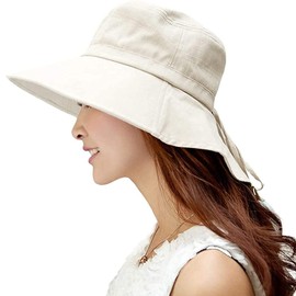 Comhats Women's Sun Hat Sun Protection UPF 50 Summer Hat with Neck Protection Wide Brim Cotton, 1005_Beige