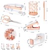 Famassi Rose Gold Desk Accessories，Office Supplies Set Acrylic Stapler Set