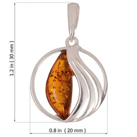 Sterling Silver and Baltic Honey Amber Pendant "Serenity"