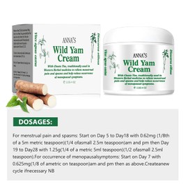 Anna's Wild Yam Cream, Wild Yam Cream Organic for Hormone Balance,Promoting Perimenopause & Menopause Support