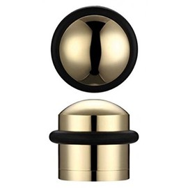 Solid Domed Top Floor Mounted Concealed Fix Door Stop 31mm Diameter ZAB86 (Polished Brass)